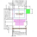 Blue 0.66 OLED Display Module 64 X 48 Pixels Resolution With ROHS REACH for sale