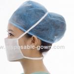 Single Use Nonwoven Tie On Face Mask 17.5x9.5cm For Hospital In Medical Environment for sale
