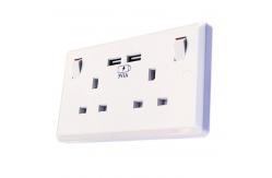 China British Standard USB Wall Switch Socket , 110V ~ 250V 13A Charging Socket Panel supplier