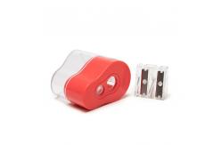 China PS Plastic Portable Double Hole Pencil Sharpener With Lid supplier