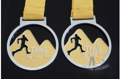 China Cut Out Design Custom Award Medals , Personalised Medals With Yellow Ribbon supplier