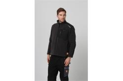 China Winter Microfleece Jacket Mens , Black cold weather work paka supplier