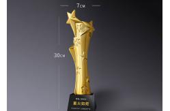 China Cylinder Shape Resin Trophy Cup With Crystal Base Custom Logo Accepted supplier