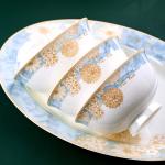 Solid Ceramic Dishware Set Daily Use With Gift Box , High End Porcelain Dinnerware Set for sale