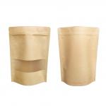 Resealable PE Kraft Paper Standup Pouch Bags Custom Printed With Window for sale