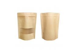 China Resealable PE Kraft Paper Standup Pouch Bags Custom Printed With Window supplier