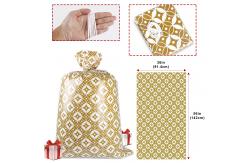 China Custom Gold Pattern 56 Inch Jumbo Plastic Present Bag For Chirstmas supplier