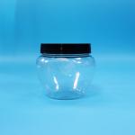 Unique Shape Clear Sealed Plastic PET Candy Food Cookie Jar Plastic Screw Flat Lid for sale