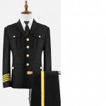 Formal Events Ceremonial Uniform Dark Blue Breathable With Gold Buttoned Jacket for sale