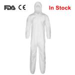 Long Front Zipper Disposable Protective Suit Elastic Waistband Cuffs Isolation for sale