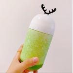Soda Can Screw Tops 350ml Plastic Milk Bottle Cute Antler Screw Cap Color Coating for sale