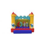 Commercial Grade Small Size Inflatable Smurfs Jumping Bounce House for sale