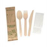 Biodegradable Tableware Cutlery Set , Barbecue Wooden Forks And Spoons Disposable for sale