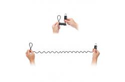 China Laptop Security Anti Theft Cable Lock With Spring Spiral Lanyard Tether supplier