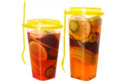 China Square 24Oz 500ml Boba Bubble Plastic PP Cups Single Wall supplier