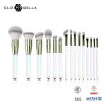 12pcs Clear Plastic Handle Brushes Custom Cosmetic Brushes With Laser Design for sale