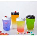 Transparent Disposable Coco U Shape Plastic PP Boba Tea Cup With Lid