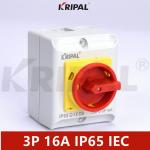 IEC IP65 16A Triple Pole 3 Phase Disconnect Switch Waterproof for sale