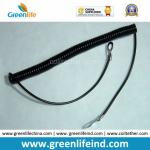 Custom Attachments Solid Black PU Covered Extendable Plastic Spiral Safety Lanyard