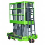 Green Double Mast Mobile Vertical Lift Platform For 9m Platform Height for sale