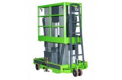 China 14 Meters 200kg Load Capacity Vertical Lifting Platform Double Mast Manual Pushing supplier
