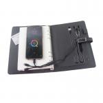 PU Leather Business Wireless Charging Notebook With USB Drive Power Bank