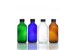 China 15ml 30ml Airless Boston Glass Lotion Bottles With Black Polycone Cap supplier