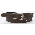 Dark Brown PU Mens Dress Belts With Clip Buckle / Wave Surface Decoration for sale