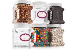 China 380ml Plastic Screw Cap Jars 20cmx20cm Plastic Cookie Containers supplier
