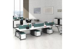China Open Office Desk Metal Legs 6 Person Workstation With Desktop Partition supplier