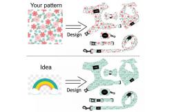 China Fashion Printing Pet Harness Set For Dog Quick Release Sustainable supplier