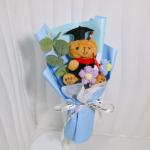 PhD Bear Bouquet - Graduation Plush Doll Flowers for Couples & Students, Creative Cartoon Knitted Gift for sale