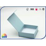 small Blue Customized Paper Hinged Lid Gift Box Designed Matte Lamination for sale