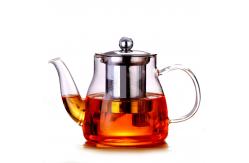 China 600ml Removable Infuser Clear Glass Teapot Ligjtweight Stovetop Safe Tea Kettle supplier