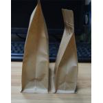 Block Bottom Kraft Paper Snack Bag Packaging Flat Bottom Pouch With Pocket Zipper