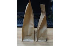 China Block Bottom Kraft Paper Snack Bag Packaging Flat Bottom Pouch With Pocket Zipper supplier