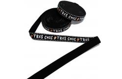 China Lettered 20mm Elastic Webbing Custom Printed Elastic Band Nylon And Latex supplier