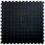 Black Interlocking Vinyl Floor Tile 500*500mm Coin Surface For Use In Garages Workshop And Factories for sale