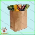 Brown Kraft Custom Paper Bags Recyclable Durable For Fruit for sale