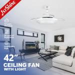 Invisible 42 Inch Smart Bedroom Ceiling Fan With LED Light CE Approved for sale