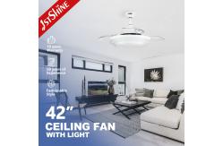 China Invisible 42 Inch Smart Bedroom Ceiling Fan With LED Light CE Approved supplier