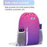 Water Resistant Drawstring Backpack Bag Sport Gym Sackpack With Mesh Pockets