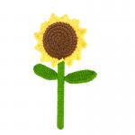 Giant Sunflower and Rose Champion Bouquet Yellow and Brown Cotton Creative Handmade Knitted Gift for Valentine's Day for sale