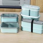 Sustainable Wheat Straw Plastic Multi Compartment Lunch Box Japanese Style for sale