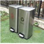 Commercial Stainless Steel Iron Separating Industrial Hotel Street Trash Bin Outdoor with Pedal for sale