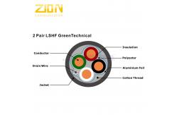 China 2 Pair 0.8mm LSHF Knx Cable For Control supplier