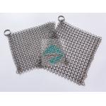 6'' X 8'' Stainless Steel Chainmail Scrubber , SUS316 Material Chainmail Weave Ring Cast Iron Pan Cleaner for sale