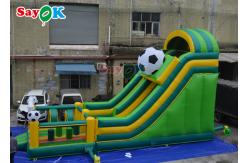 China Inflatable Slippery Slide Football Theme Kids Tarpaulin Inflatable Bounce House Slide Jumping Castle supplier