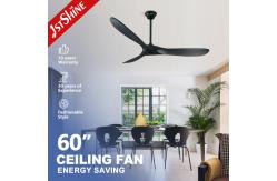 China CE ROHS 3 Blade Solid Wood Ceiling Fan Without Light 60 Inch supplier