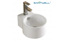 China Small Sizes AB8327 Bathroom Above Counter Basin Washing Bathroom vanity round Sinks Ceramic Basin supplier